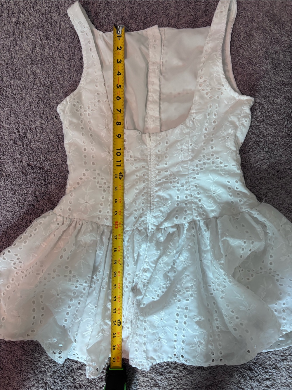 Classic White Eyelet Sleeveless Dress Size XS/S - Picture 12 of 12